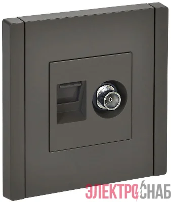 Розетка 2-м TV+RJ45 кат.5E FORTE&PIANO FP336 сер. IEK FP-AK20-1-K03