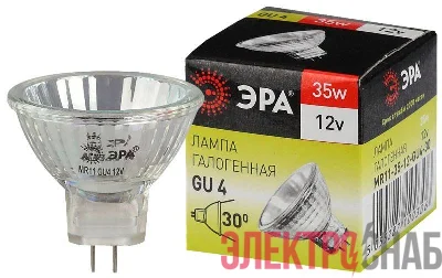 Лампа галогенная GU4-MR11-35W-12V-30Cl ЭРА C0027362