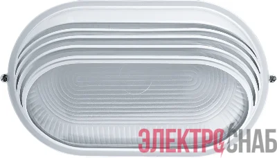 Светильник ЛОН 94 818 NBL-O3-100-E27/WH 1х100Вт E27 IP54 (аналог НПБ 1207 бел. овал ресн. 100Вт) Navigator 94818