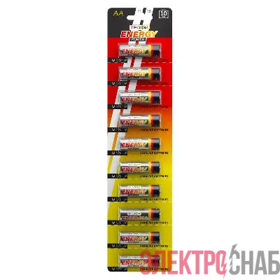 Элемент питания алкалиновый AA/LR6 LR6-10BL strip (блист.10шт) Трофи C0034054