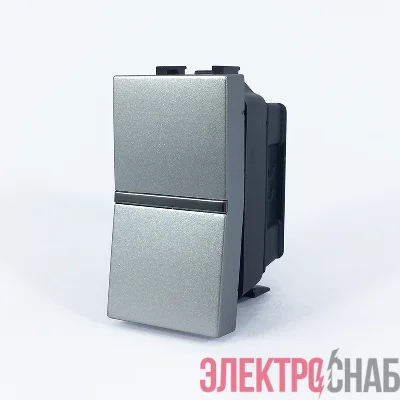Механизм выключателя 1-кл. с клавишей 1мод. Zenit серебристый ABB 2CLA210100N1301