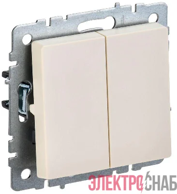 Выключатель 2-кл. СП BRITE ВС10-2-0-БрКр 10А механизм беж. IEK BR-V20-0-10-K10