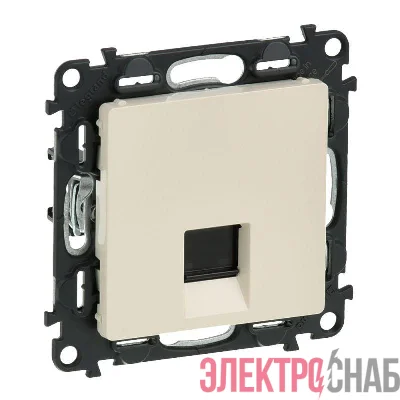 Механизм розетки комп. 1-м Valena Life RJ45 CAT.5E UTP с лицевой панелью сл. кость Leg 753540