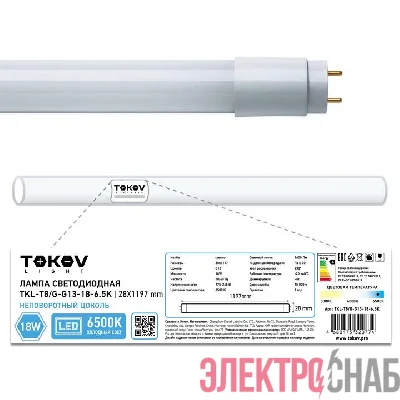 Лампа светодиодная 18Вт линейная T8 6500К G13 176-264В (TKL) TOKOV ELECTRIC TKL-T8/G-G13-18-6.5K