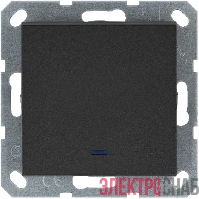 Переключатель проходной 1-кл. 10А IP20 с подсветкой механизм антрацит Jasmart G3012NB