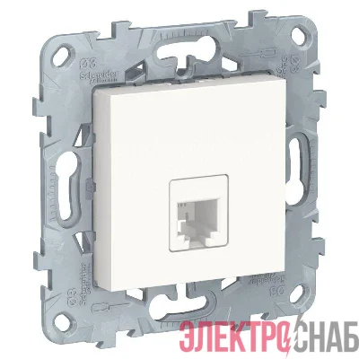 Розетка телефонная 1-м Unica New RJ11 4 контакт. механизм бел. SchE NU549218