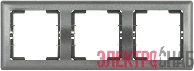 Рамка 3-м BOLERO РГ-3-БА горизонт. антрацит IEK EMB30-K95