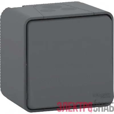 Переключатель ОП Mureva Styl IP55 антрацит SchE MUR35021