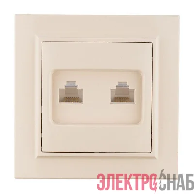 Розетка компьютерная 2-м СП Минск RJ45 беж. EKF ERK02-035-20