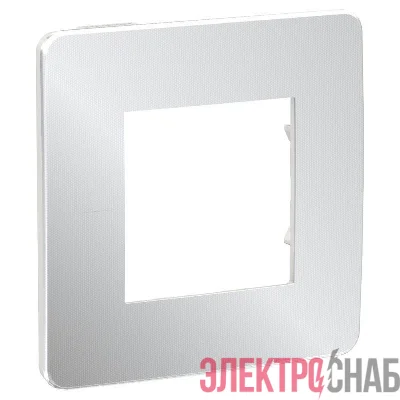 Рамка 1-м UNICA STUDIO хром/бел. SchE NU280255