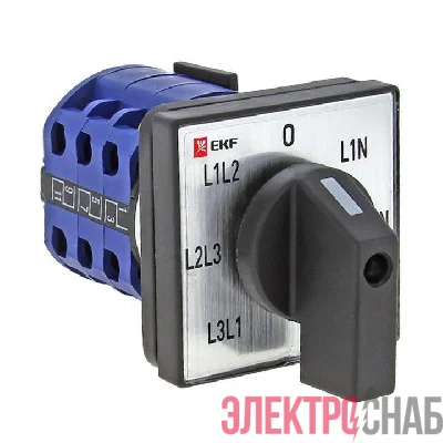 Переключатель кулачковый ПК-1-64 10А для вольтметра EKF pk-1-64-10