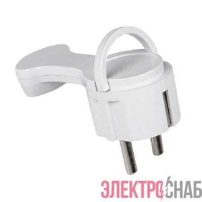 Вилка угловая плоская "СТЕЛС" 16А 250В с заземл. бел. PROxima EKF AVYF16-10-r