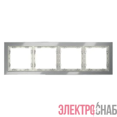 Рамка 4-м S70 стеклян. сталь Voltum VLS110405