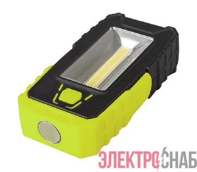 Фонарь светодиодный рабочий WL2-L2W/L03-gn 2COB(150лм)+3LED(30лм) IP44 яркий/эконом магнитное основание с вращением на 180град. ABS-пластик с прорезиненным покрытием 3хAAA (не в компл.) черн./зел. ФАZА 5023222