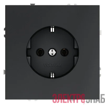 Розетка 1-м СП S70 16А с заземл. механизм графит Voltum VLS040107