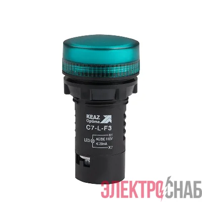 Лампа светодиодная OptiSignal Compact D22 С7-L-F3 зел. 110В AC/DC XB7EV03GP КЭАЗ 362154