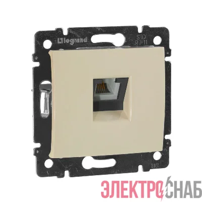 Розетка телефонная 1-м СП Valena RJ11 4 контакт. механизм сл. кость IEK 774338