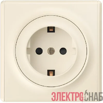 Розетка 1-м СП Florence 16А IP20 с заземл. защ. шторки винт. клеммы механизм беж. 1E10101301 OneKeyElectro 2172787