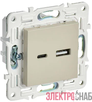 Розетка USB A+C 18Вт SKANDY SK-R13B беж. IEK SK-U22-018-K10