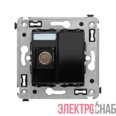 Розетка телевизионная одиночная TV СП Avanti "Черный квадрат" DKC 4402503