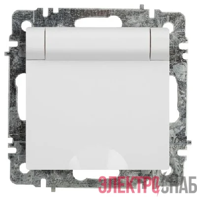 Розетка 1-м СП Accent 6-203-01 16А IP20 250В 2P+E Schuko с крышкой AL/CU бел. Intro Б0063709