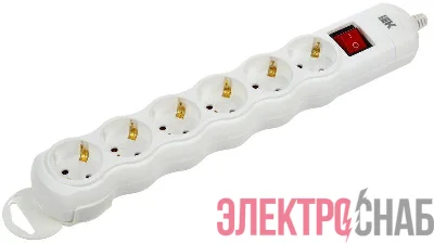 Колодка удлинителя 6-мест. с заземл. с выкл. РПр06В IEK WYP10-D-KP-16-06-ZKS-K01