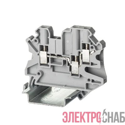 Клемма проходная винтовой зажим 3 точки подключения 4кв.мм сер. DKC TUR-4-TWIN