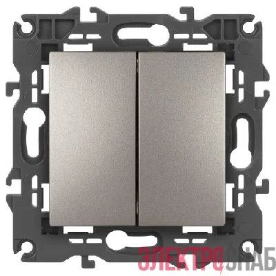 Выключатель 2-кл. Elegance 14-1104-16 250В 10АХ титан Эра Б0065803