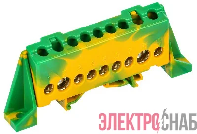 Шина PE "земля" в комб. изол. "Стойка" 8х12-9-ЖЗ TEKFOR IEK TF-NN20-09-DP-K52