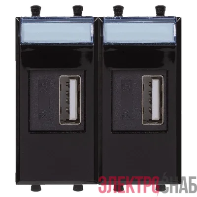 Устройство зарядное USB 2мод. 2.1А Avanti "Черный квадрат" DKC 4402542