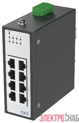 Коммутатор промышленный неуправляемый ISU-430 Ethernet 8 портов 10/100BaseT разъем RJ45 24В AC/12/24/48В DC с резервированием ONI ISU-430-8FE0000000000