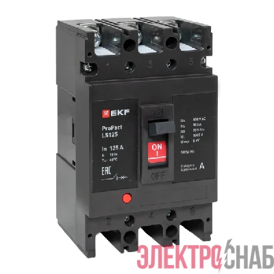 Выключатель автоматический 3п 160А 18кА LS125 ProPact EKF mccb-125-18-3-160-ls