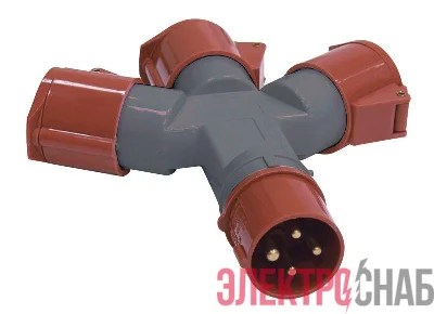 Адаптер 3-х луч. 16А 3P+PE 380В IP44 TS1013-214 IEK PAS32-016-4