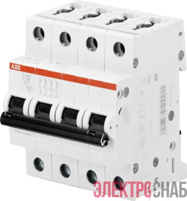 Выключатель автоматический модульный 4п C 16А 6кА S204 C16 ABB 2CDS254001R0164