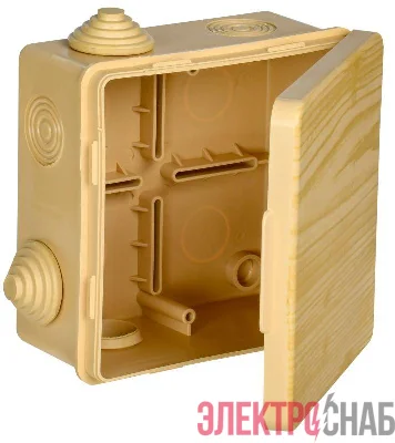 Коробка распаячная ОП КМ 100х100х50 IP54 откид. крышка 8 вводов сосна IEK UKO31-100-100-050-K34-54