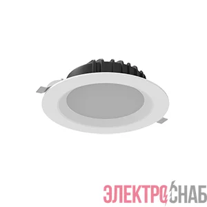 Светильник светодиодный DL-01 16Вт 4000К IP54/20 1600лм 190х70 кругл. встраив. аварийный автономный постоянного действия матов. бел. RAL9010 VARTON V1-R0-00083-10A00-4401640