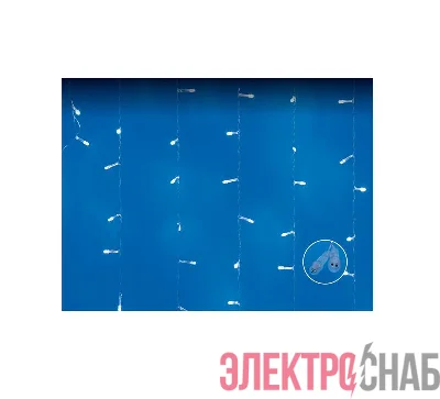 Занавес LED с эффектом мерцания ULD-C3020-240/TTK WHITE IP44 3х2м соед. 240 светодиодов бел. свет провод прозр. Uniel UL-00007217