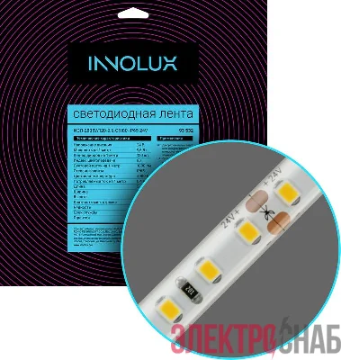 Лента светодиодная 93 532 СДЛ-2835W120-9.6-CRI80-IP65-24V (уп.5м) INNOLUX 93532