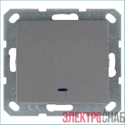 Выключатель 1-кл. 10А IP20 с подсветкой механизм алюм. Jasmart G3011NS