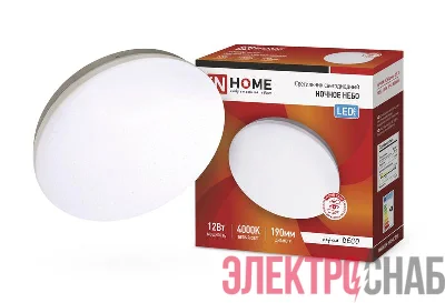 Светильник светодиодный DECO 12Вт 230В 4000К 780лм 190х65мм НОЧНОЕ НЕБО IN HOME 4690612033433