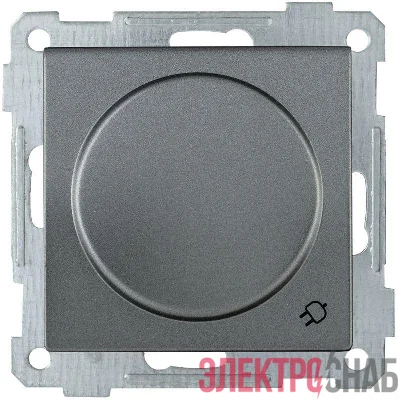 Розетка 1-м СП Bolero РС16-1-0-Б 16А IP20 с заземл. защ. шторки с крышкой механизм антрацит IEK ERB16-K95-16