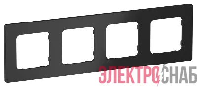 Рамка 4-м СП FLITE РУ-4-К-ФлЧ черн. IEK FI-M42-32-20-K02