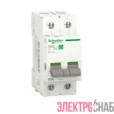 Выключатель нагрузки 2п 63А Resi9 (мод. рубильник) SchE R9PS263