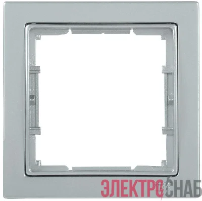 Рамка 1-м BOLERO Q1 РУ-1-БС квадрат. серебр. IEK EMB12-K23-Q1