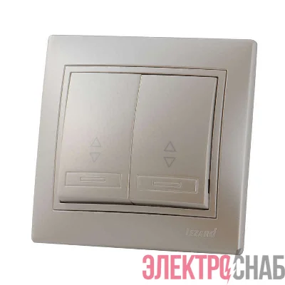Выключатель 2-кл. СП Мира проходн. жемчуж. бел. перламутр Lezard 701-3030-106