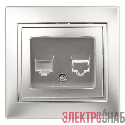 Розетка компьютерная 1-м СП Plano 1-303-03 RJ45 IP20 алюм. Intro Б0030086