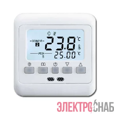 Термостат прогр. PST-2 дисп. датчик пола; датчик возд. 3.6кВт 16А бел. Grand Meyer PST-2