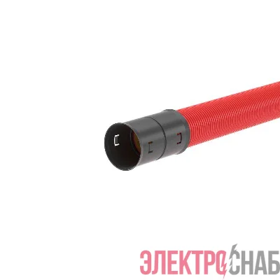 Труба гофрированная двустенная ПНД жесткая d160мм с муфтой для кабельной канализации SN8 1020Н красн. (уп.6м) DKC 160916-8K