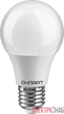 Лампа светодиодная 71 650 OLL-A60-10-230-4K-E27 10Вт грушевидная 4000К нейтр. бел. E27 1000лм 176-264В ОНЛАЙТ 71650
