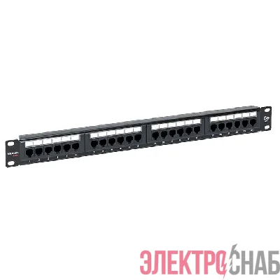 Патч-панель 19дюйм 1U кат.5E UTP неэкранир. 24 порта RJ45 Dual IDC TERACOM PRO EKF TRP-PPNL-5EUTP-1U24